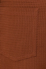 Brown Waffle Knit Oversized Cropped Jacket