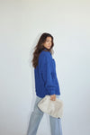Royal Blue Bubble Knit Button Down