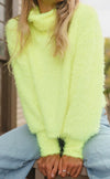 Neon Yellow Turtleneck Knit Sweater