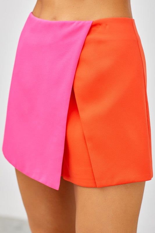 Pink Two Toned Envelope Skirt