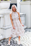 Snakeskin Swiss Dot Midi Ruffle Dress - Kendry Collection Boutique