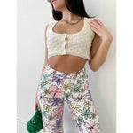 Floral Colors Straight Leg Jeans