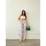 Floral Colors Straight Leg Jeans