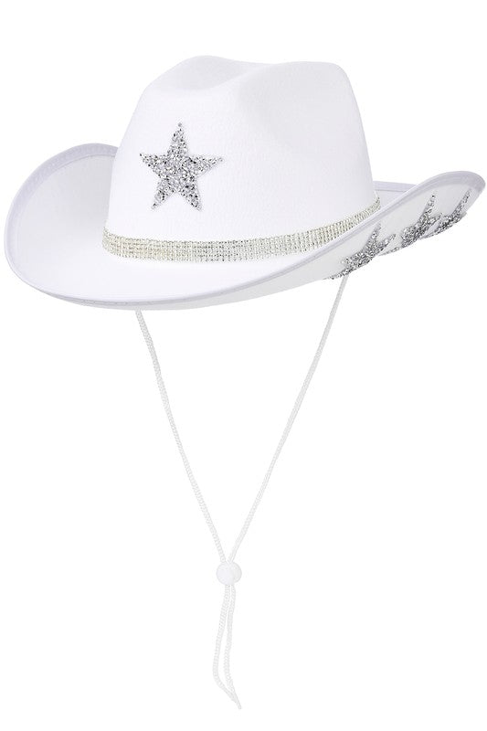 White Rhinestone Star Cowboy Hat