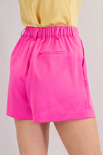 Pink Satin High Waisted Shorts