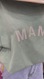 Olive Rhinestone MAMA Tee