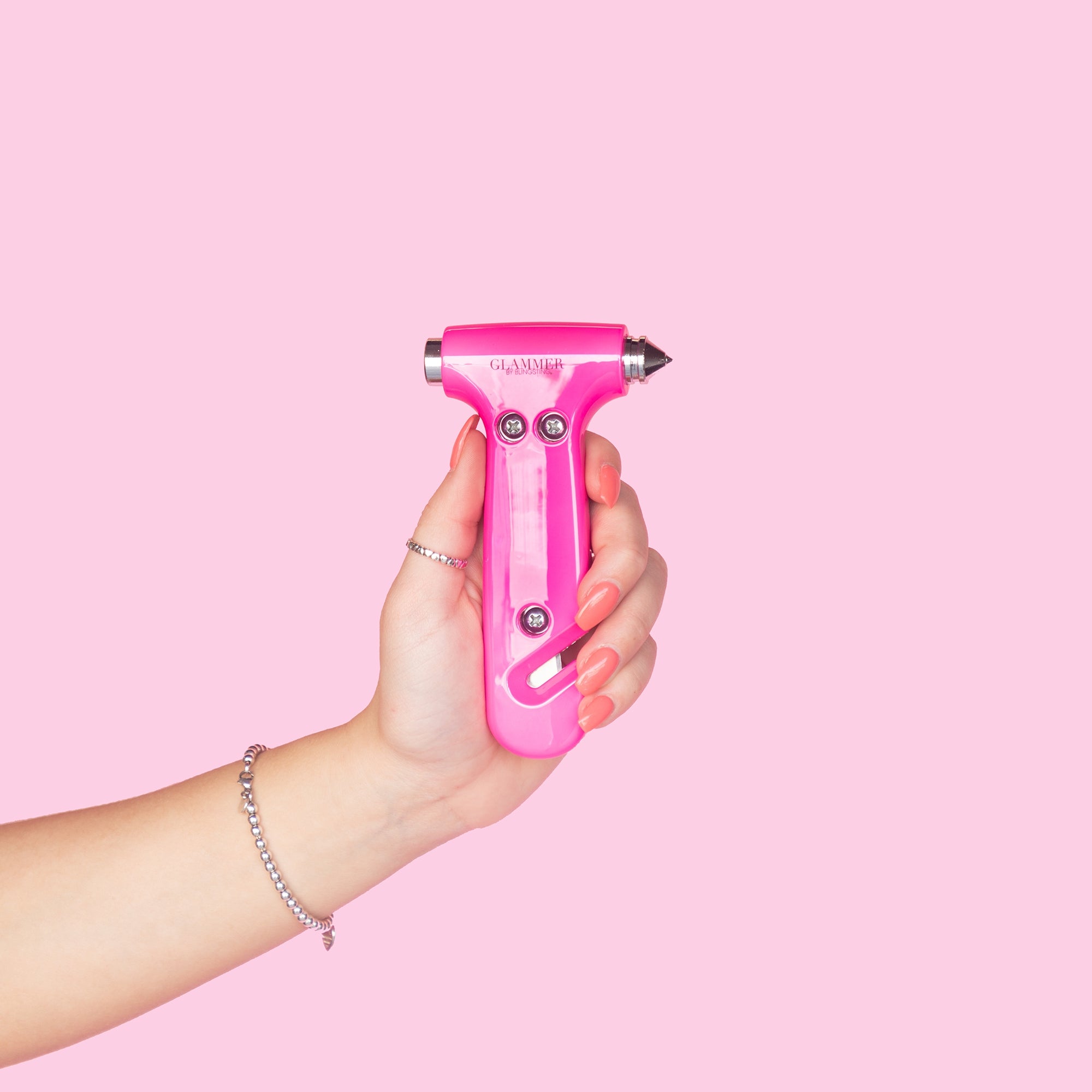 Hot Pink Metallic Emergency Escape Hammer