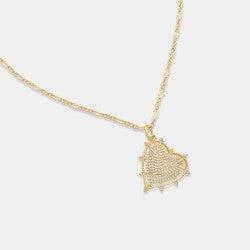 CZ Heart Pendant Necklace