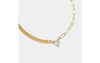 CZ Heart Mixed Chain Pendant Necklace