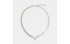 CZ Heart Mixed Chain Pendant Necklace