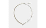 CZ Heart Mixed Chain Pendant Necklace