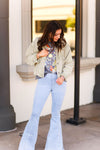 Amelia Olive Green Distressed Corduroy Jacket - Shop Kendry Collection Boutique