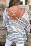 Blue 4th Of July American Flag Knit Oversized Sweater - Shop Kendry Collection Boutique