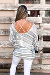 Grey American Flag Knit Oversized Sweater - Shop Kendry Collection Boutique