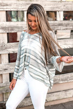 Grey American Flag Knit Oversized Sweater - Shop Kendry Collection Boutique