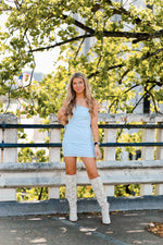 Baby Blue Cutout Mini Dress
