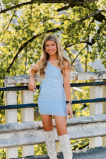Baby Blue One Shoulder Cutout Mini Dress - Shop Kendry Collection Boutique
