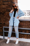 Baby Blue Plush Button Down Shacket - Kendry Collection Boutique