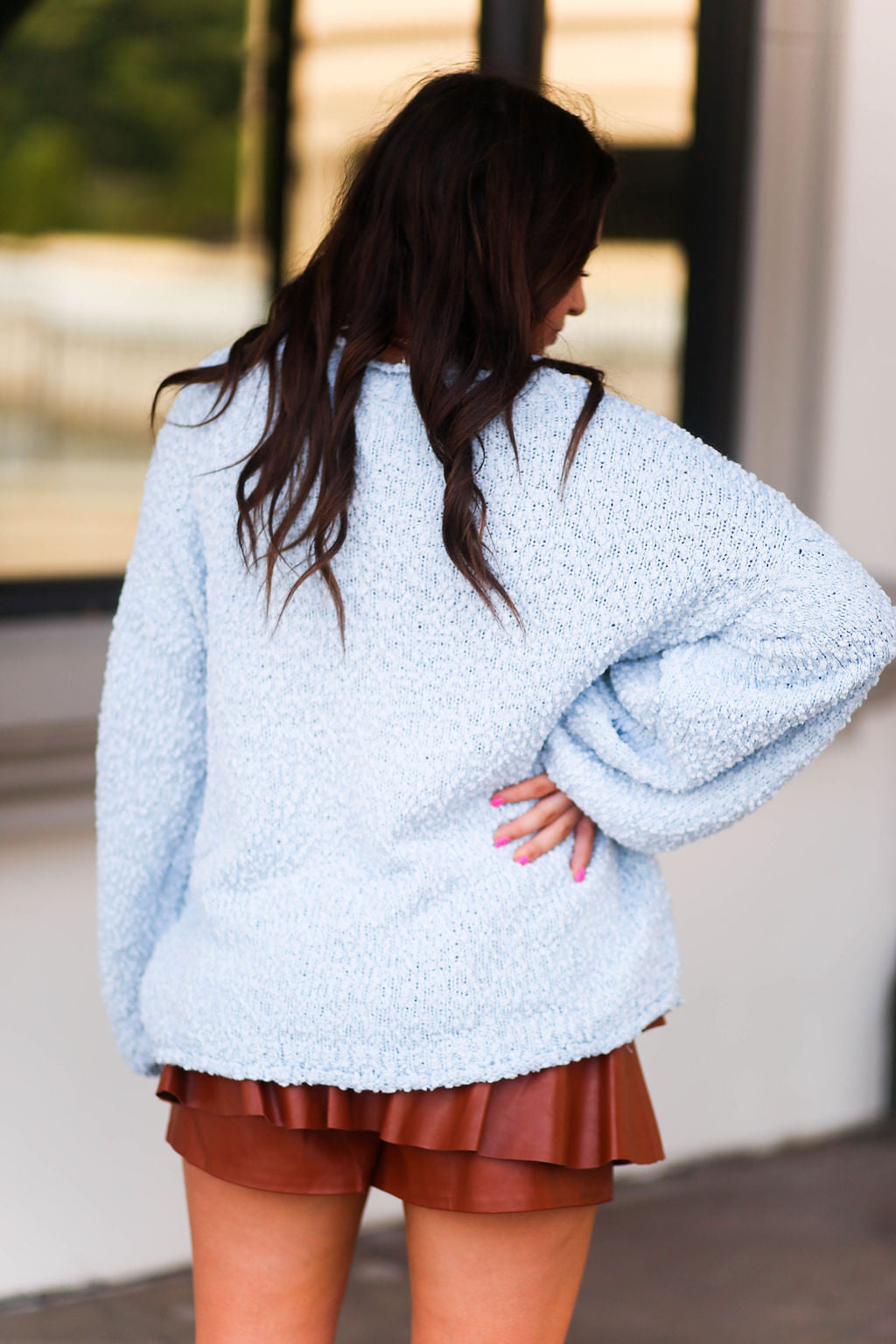 Baby blue fuzzy store sweater