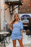 Baby Blue Puff Sleeve Mini Dress - Shop Kendry Collection Boutique