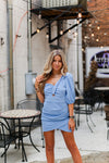 Baby Blue Puff Sleeve Mini Dress - Shop Kendry Collection Boutique