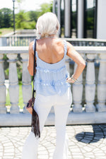 Baby Blue Ruffle Tank Top