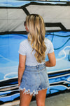 Baby Blue Rushed Cutout Top - Shop Kendry Collection Boutique
