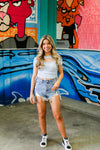 Baby Blue Rushed Cutout Top - Shop Kendry Collection Boutique