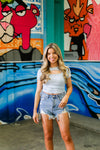 Baby Blue Rushed Cutout Top - Shop Kendry Collection Boutique
