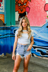 Baby Blue Rushed Cutout Top - Shop Kendry Collection Boutique
