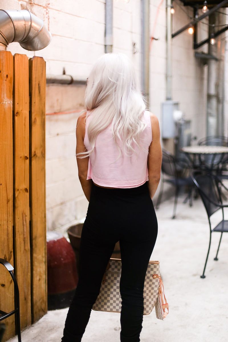 Baby Pink Cropped Workout Tank - Shop Kendry Collection Boutique