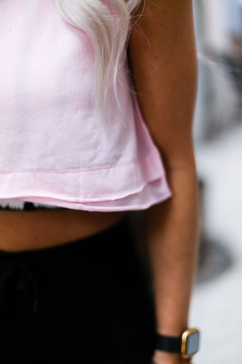 Baby Pink Cropped Workout Tank - Shop Kendry Collection Boutique
