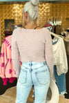 Baby Pink Fuzzy Fitted Sweater Top- Kendry Collection Boutique Online