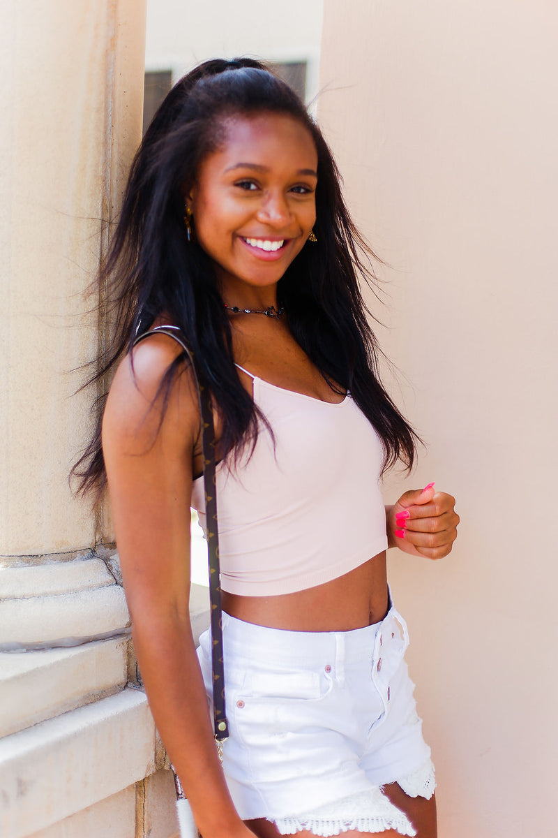Light Pink Spaghetti Strap Cropped Tank - Shop Kendry Collection Boutique