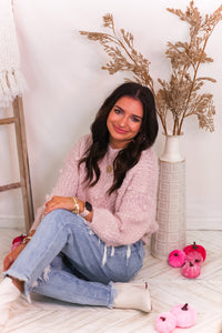 Baby Pink Textured Sweater - Shop Kendry Collection Boutique