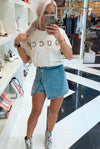 Front Zipper Medium Wash Denim Skort - Shop Kendry Collection Boutique