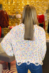 Beige Confetti Distressed Hem Sweater - Shop Kendry Collection Boutique