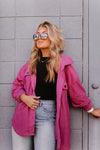 Berry Pink Plush Button Down Shacket - Kendry Collection Boutique