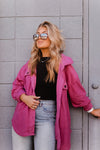 Berry Pink Plush Button Down Shacket - Kendry Collection Boutique