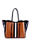 Black And Brown Stripe Neoprene Tote Bag - Shop Kendry Collection Boutique