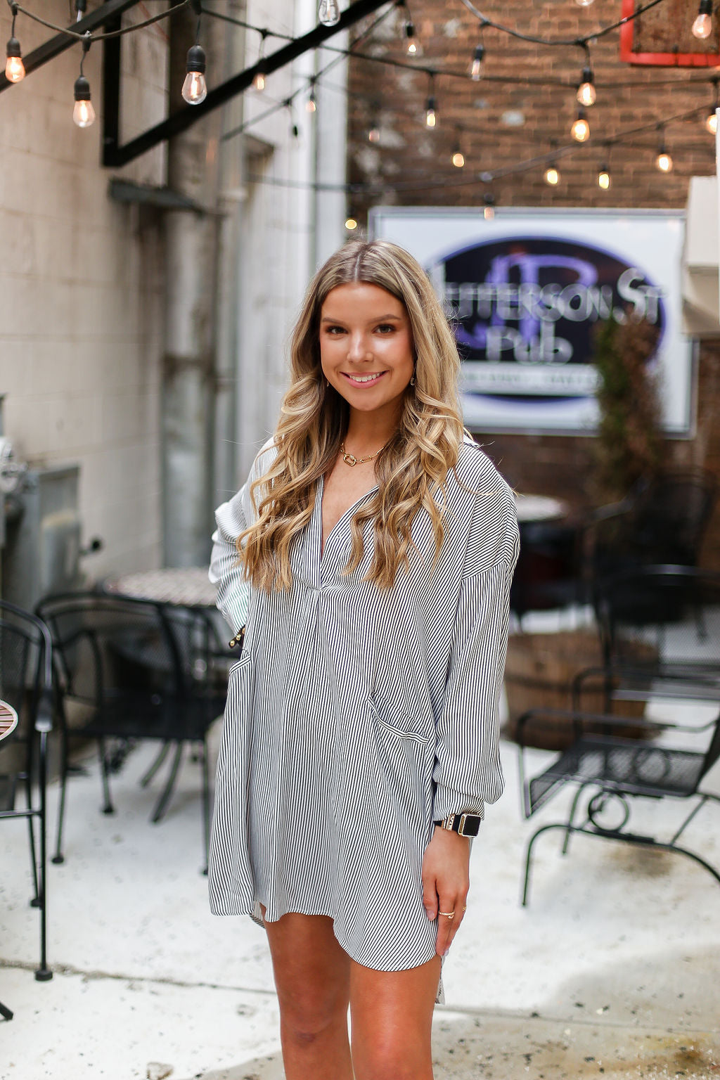 Black And White Pin Stripe Tunic Top - Shop Kendry Collection Boutique