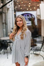 Black And White Pin Stripe Tunic Top - Shop Kendry Collection Boutique
