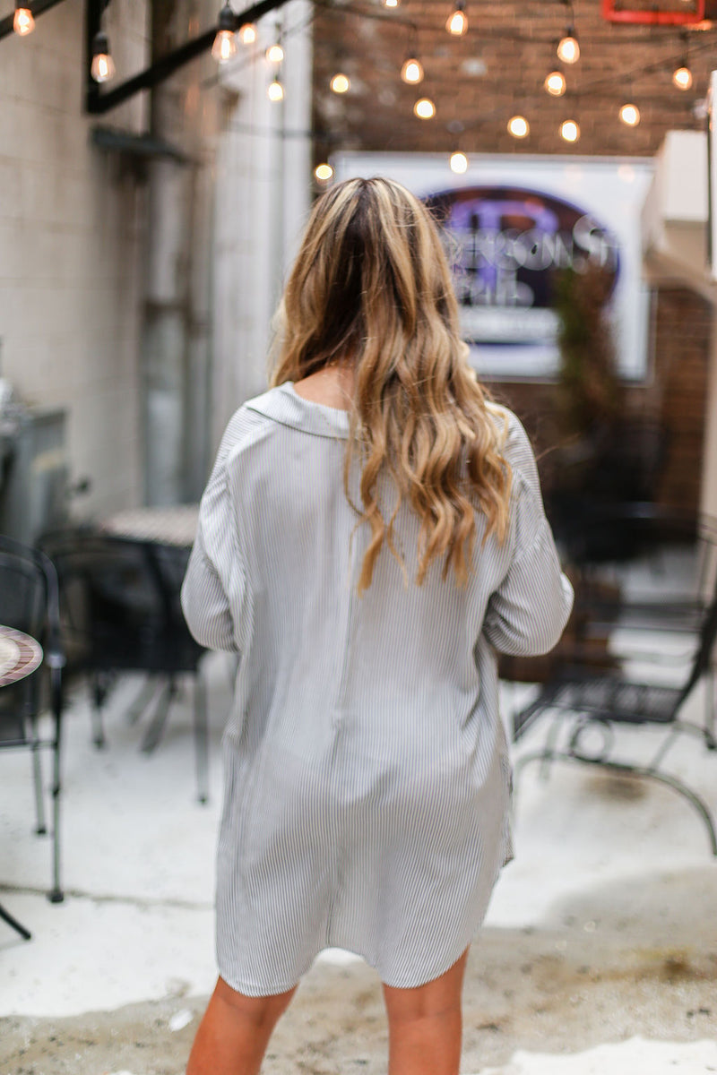 Black And White Pin Stripe Tunic Top - Shop Kendry Collection Boutique