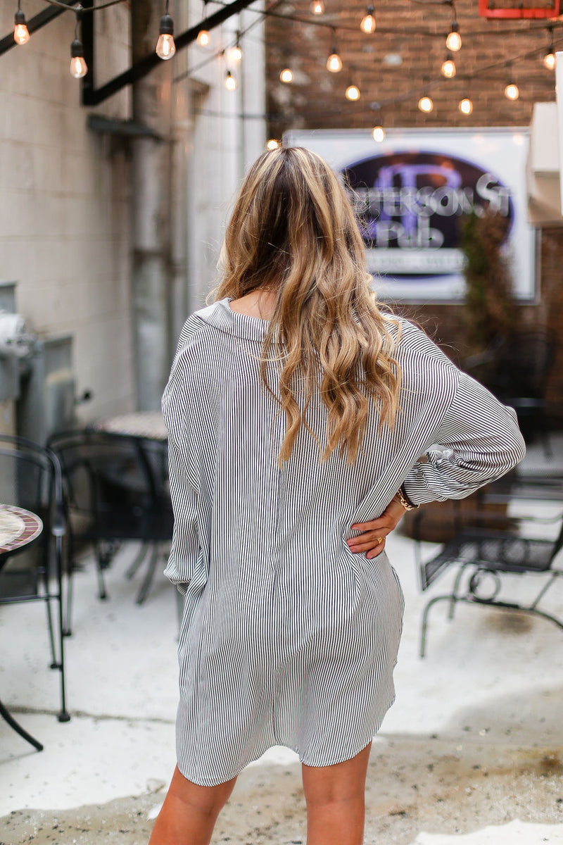 Black And White Pin Stripe Tunic Top - Shop Kendry Collection Boutique