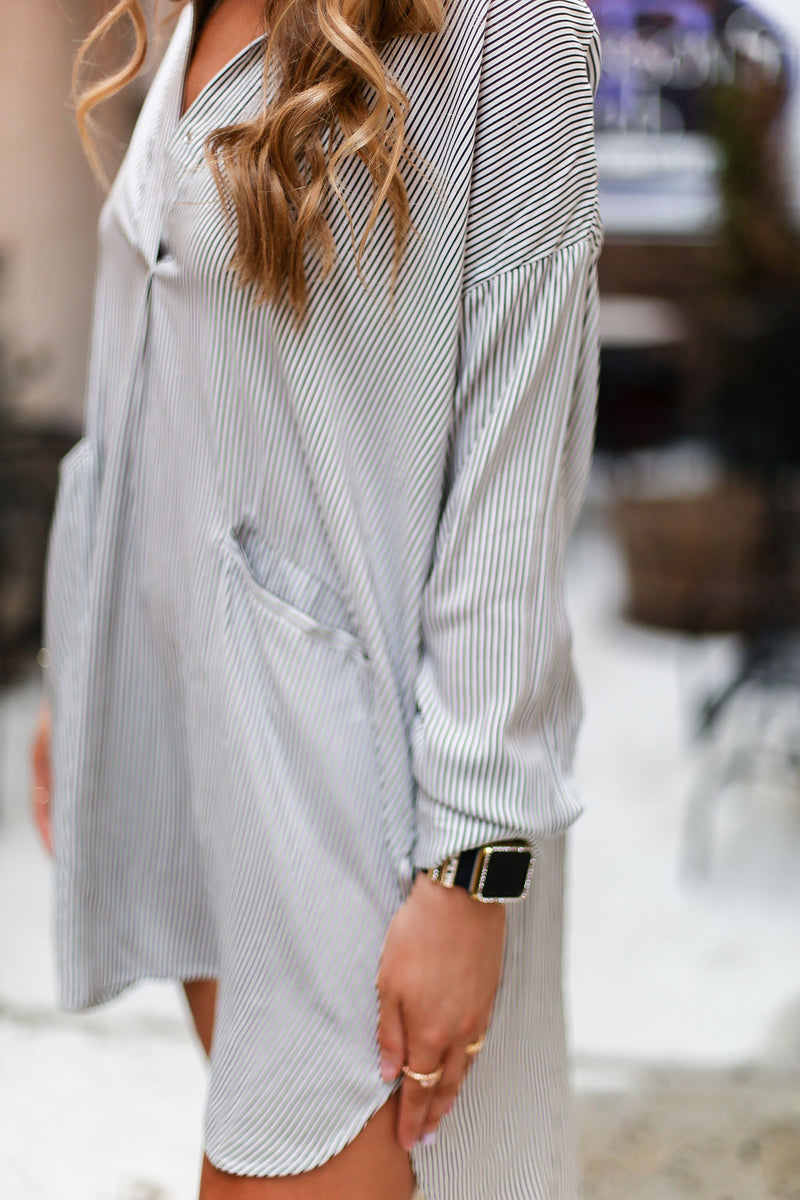 Black And White Pin Stripe Tunic Top - Shop Kendry Collection Boutique