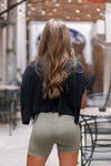 Black Boxy Style Basic Cropped Tee