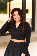 Black Cropped Zip-Up Athletic Jacket - Shop Kendry Collection Boutique