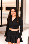 Black Cropped Zip-Up Athletic Jacket - Shop Kendry Collection Boutique