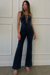 Black Denim Halter Neck Jumpsuit - Shop Kendry Collection Boutique