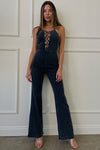 Black Denim Halter Neck Jumpsuit - Shop Kendry Collection Boutique